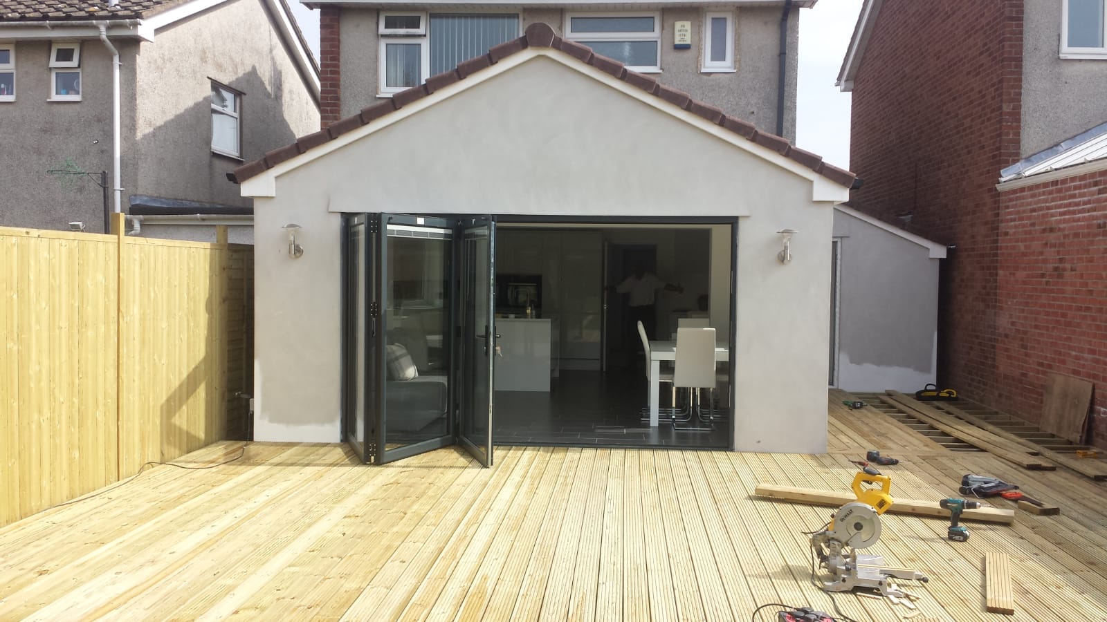 Raised garden decking